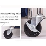 Movable Cart Laundry Trolley with Wheels, Stainless Steel Frame, Blue Laundry Sorter Basket for Home and Hotel Housekeeping